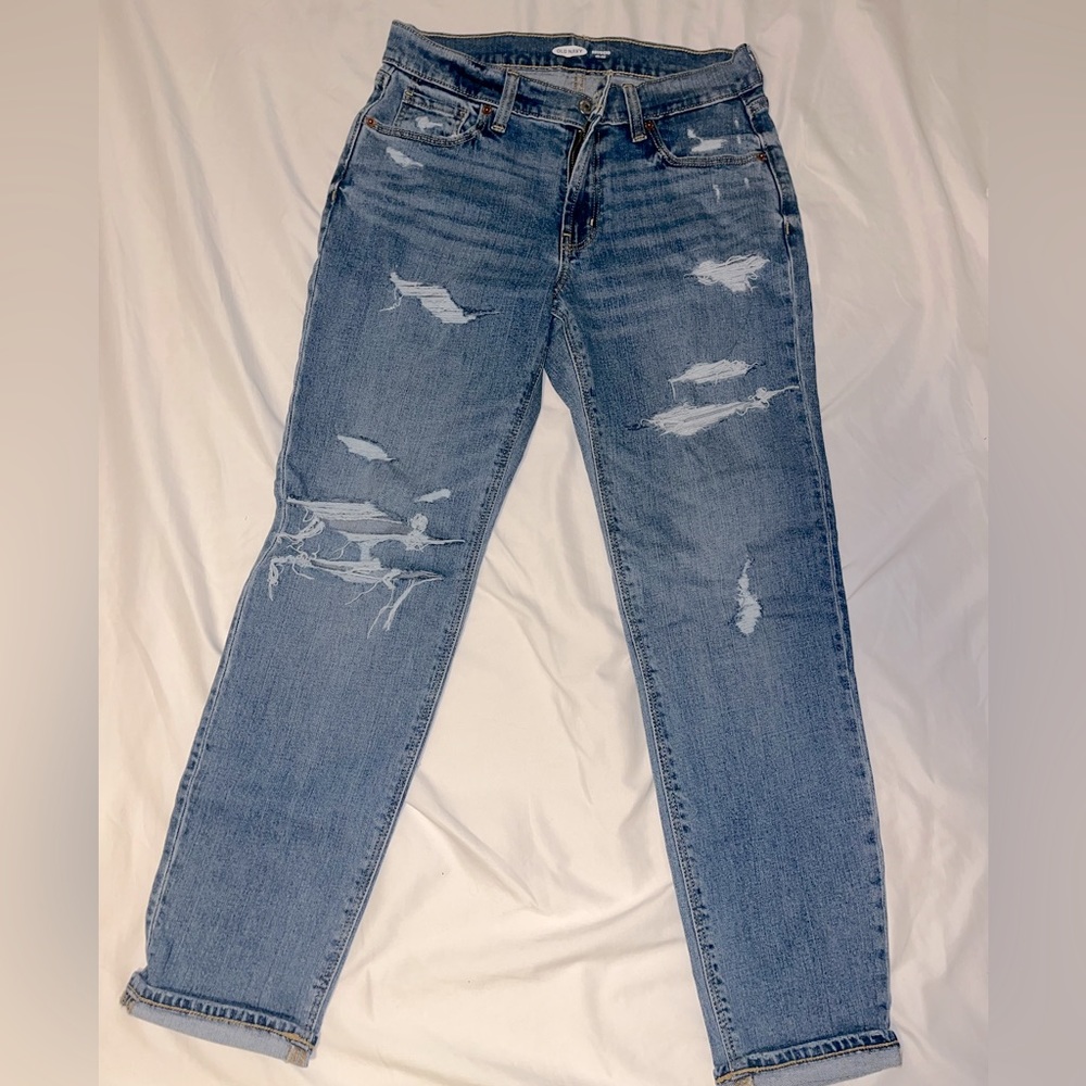 Ripped Old navy jeans mid-rise boyfriend